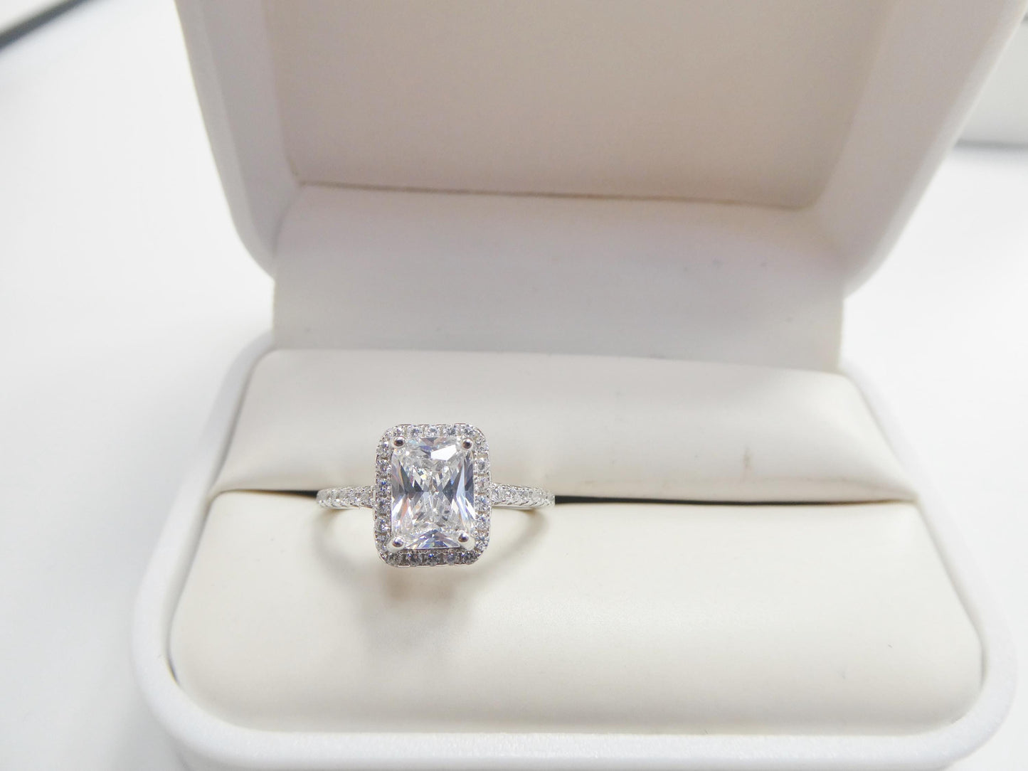 real 925 sterling silver solitaire engagement ladies ring