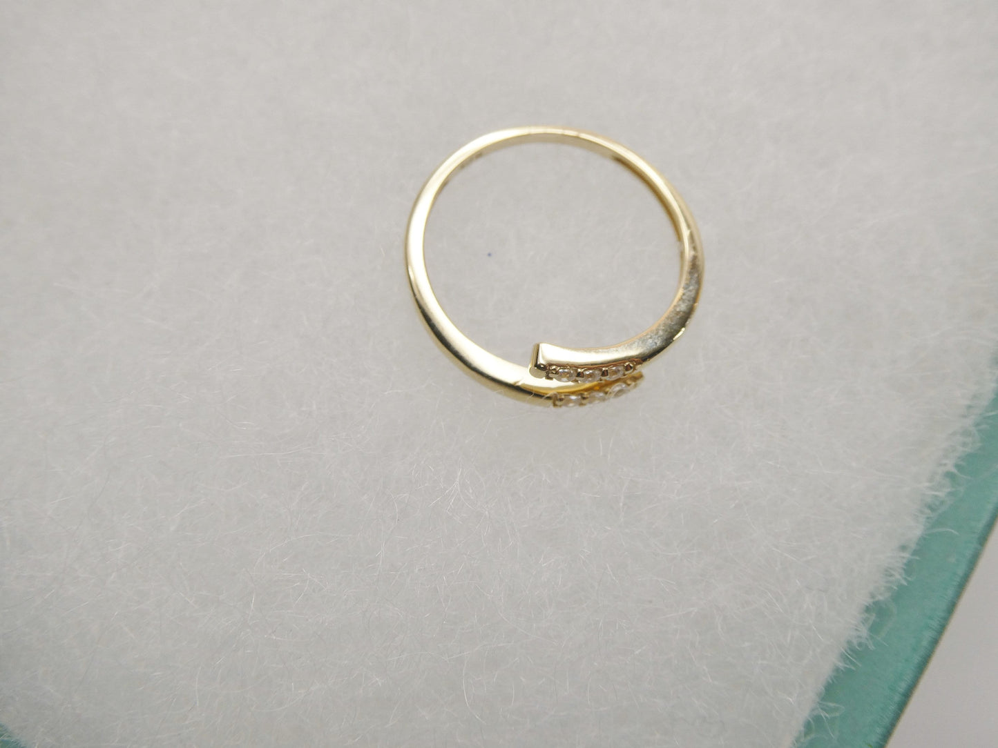 10k solid yellow gold women girl bypass ring