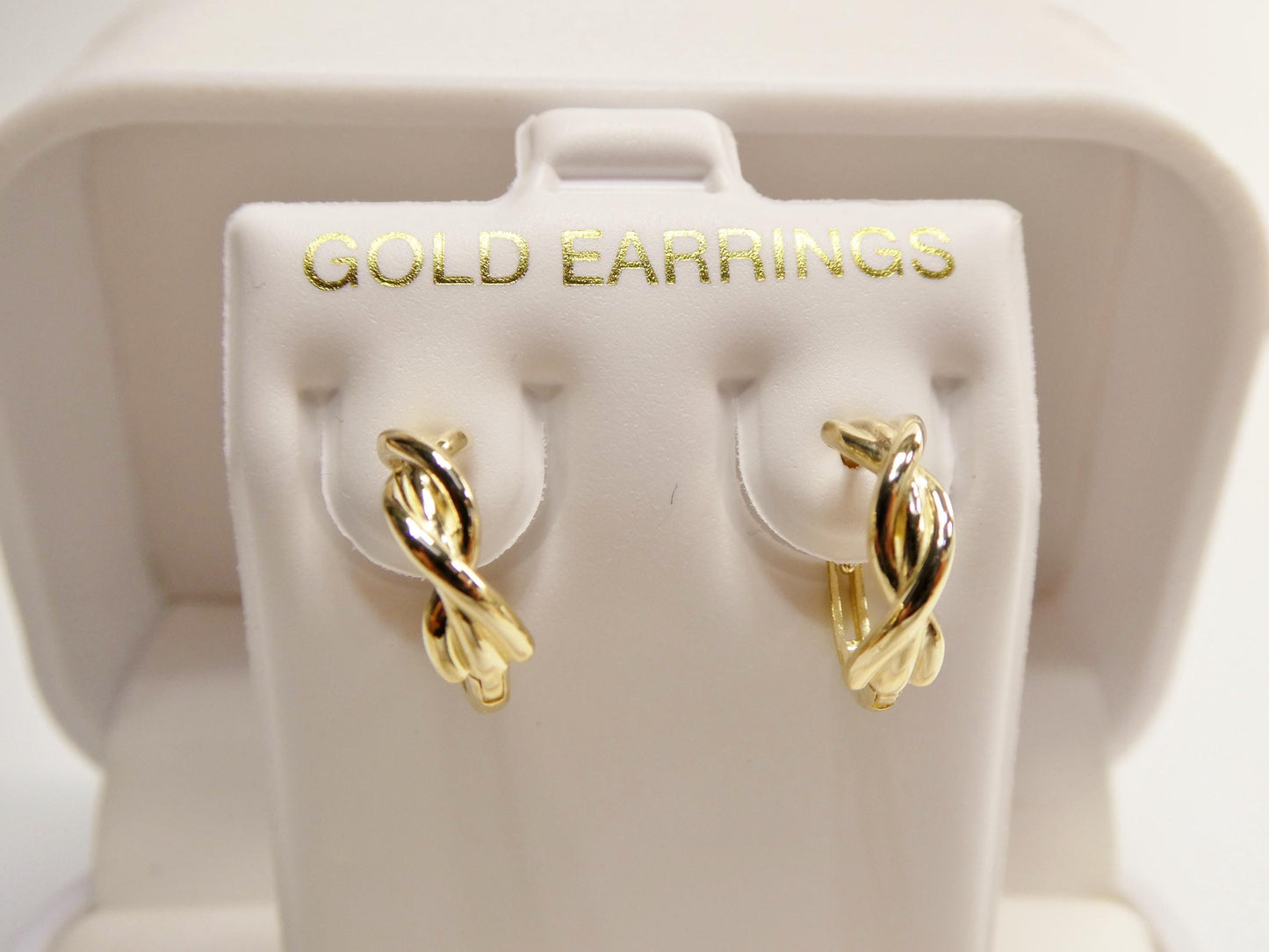 real 10k solid yellow gold design huggie earrings