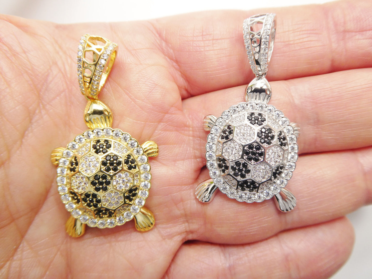 real 925 sterling silver 18 inch flat chain and turtle pendent charm