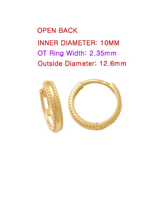 real 10k solid yellow gold designer hoop huggie earrings
