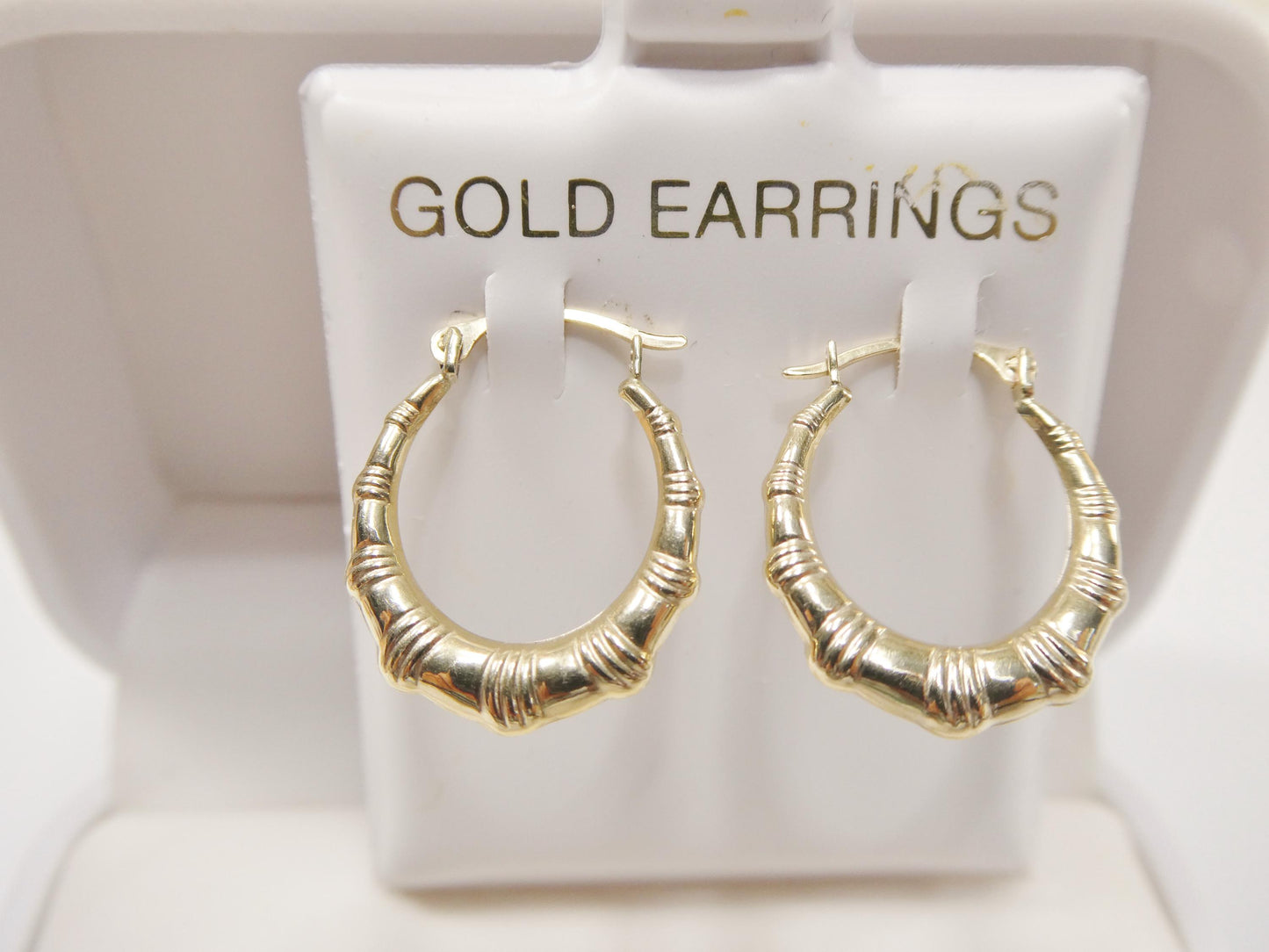 10k real solid yellow gold 18MM classic design hoop earring