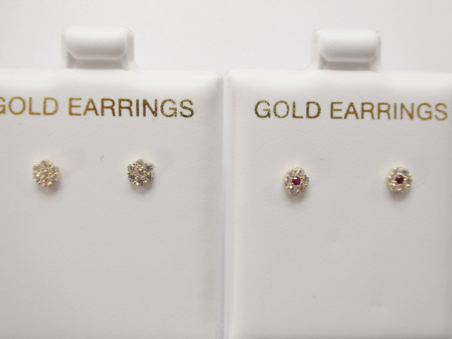 real 10k solid yellow gold tiny small flower push post stud earrings