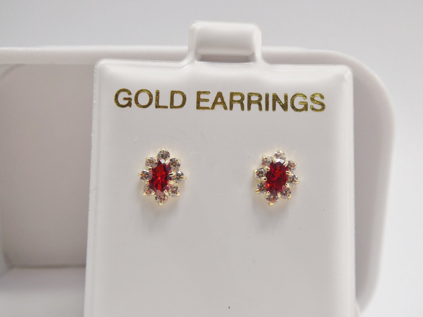 10k real solid yellow gold screw back children earring birth stone oval shape