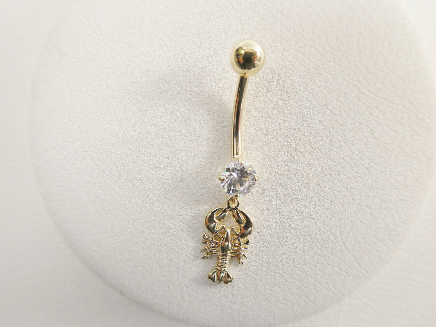 14k real solid yellow gold scorpion dangling belly button ring piercing