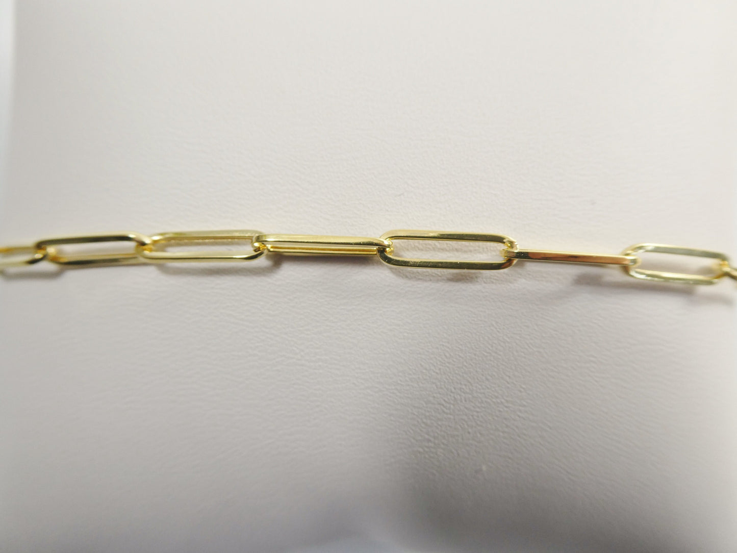real 14k solid yellow gold paperclip 7.25 inch bracelet