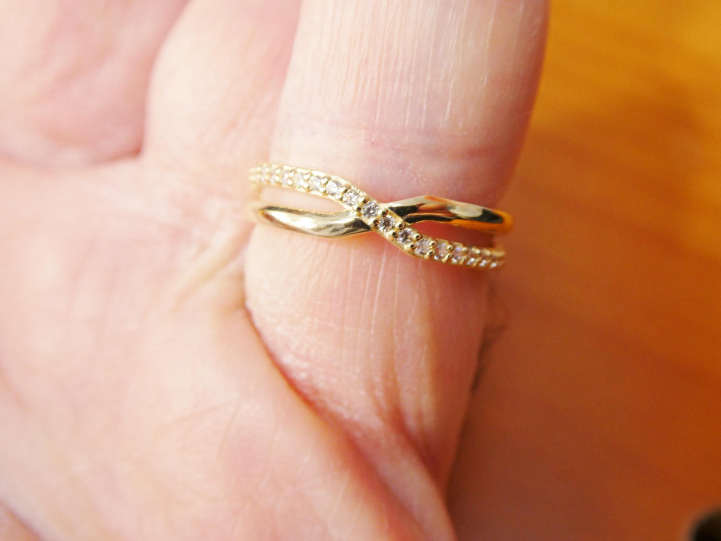 real 10k solid yellow gold women's classic micro pave setting ring