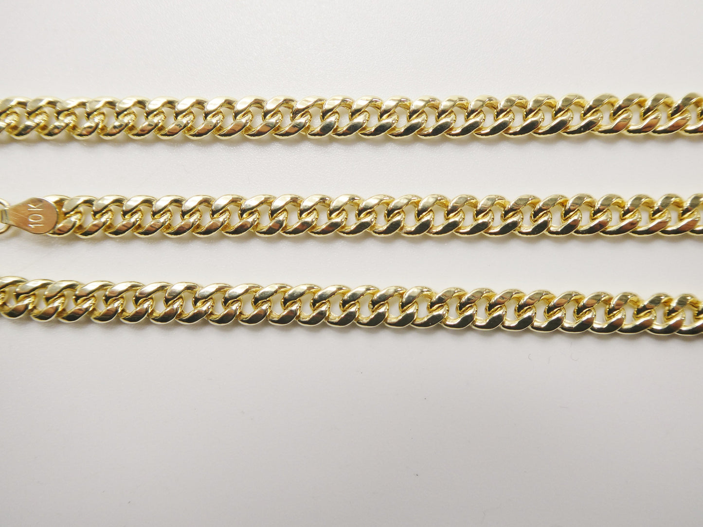 real 10k solid yellow gold 5mm curb link chain necklace