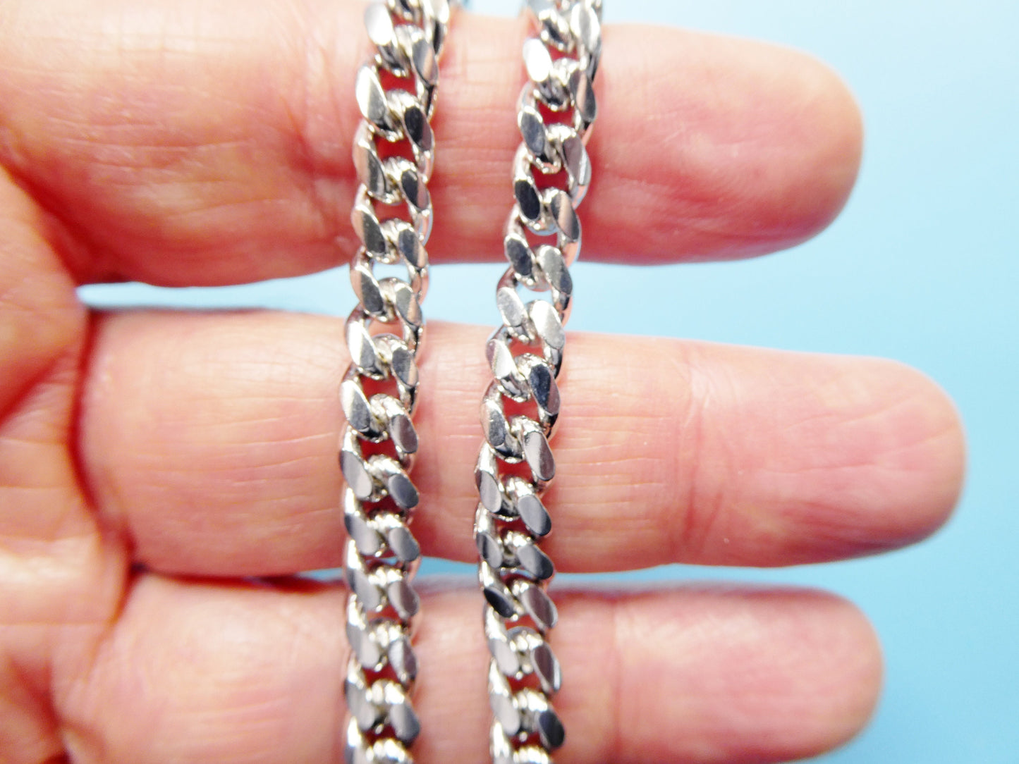 real 925 sterling silver 6mm solid link bracelet