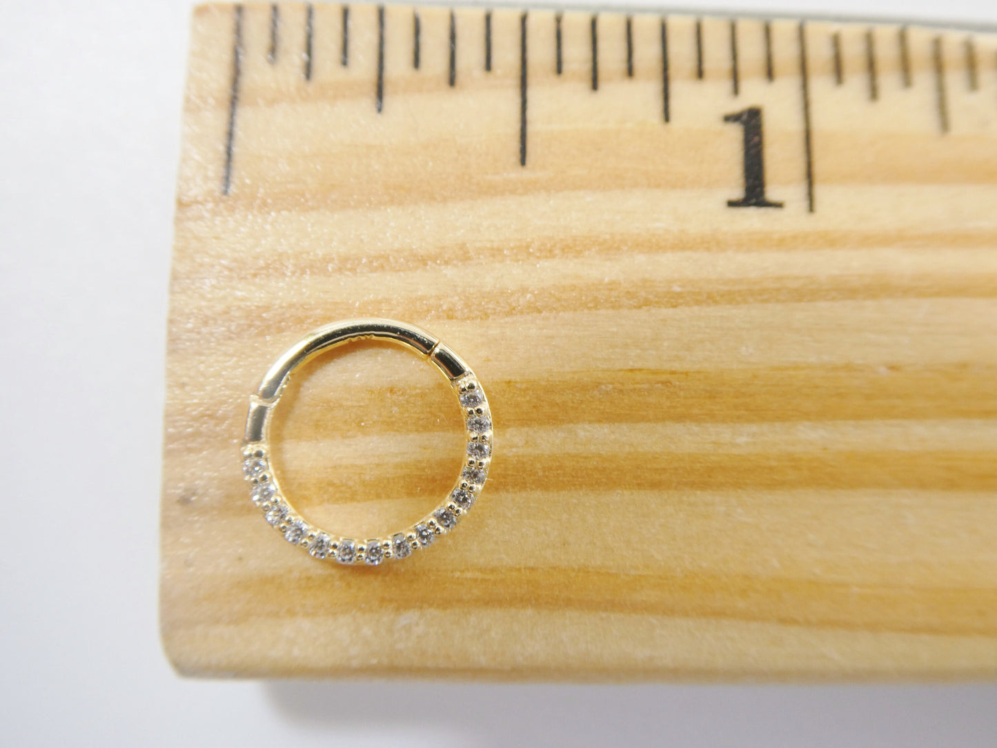 14k real solid yellow gold cartilage daith septum body ring piercing
