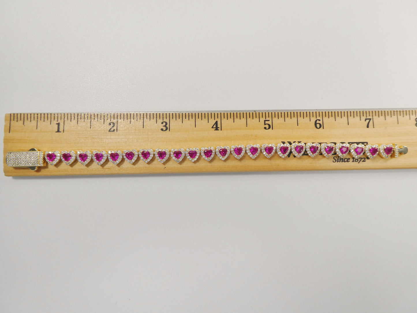 14k gold filled yellow gold ruby color heart necklace / bracelet