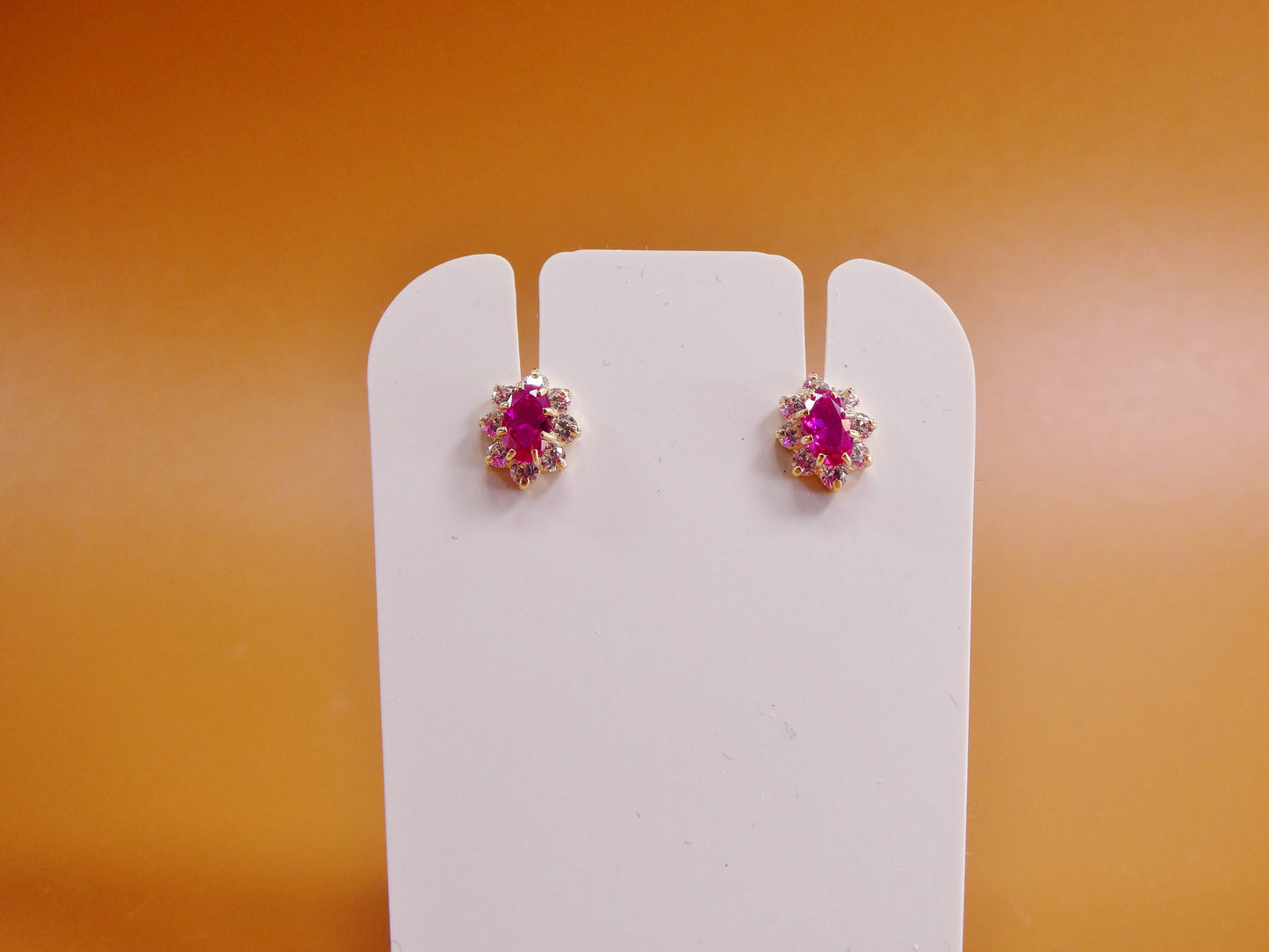 14k real solid yellow gold screw back children earrings birth stone oval shape