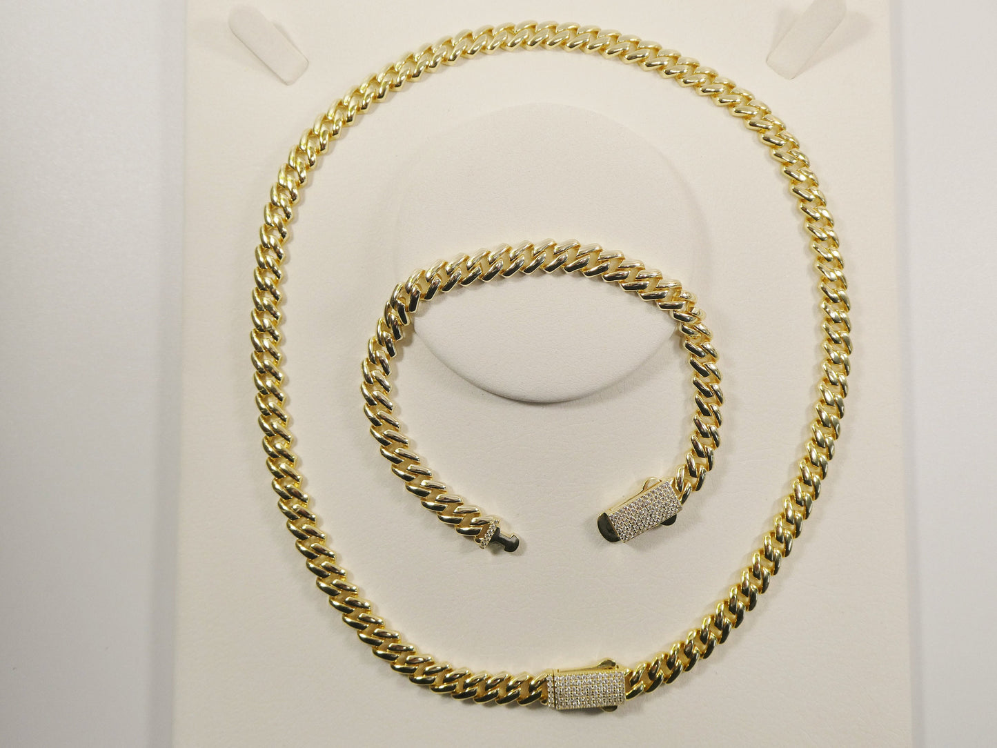 real 925 sterling silver 7mm solid Monaco style 14k yellow gold color finish