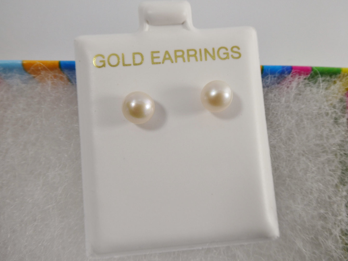 real 10k solid yellow gold original pearl push post stud earring