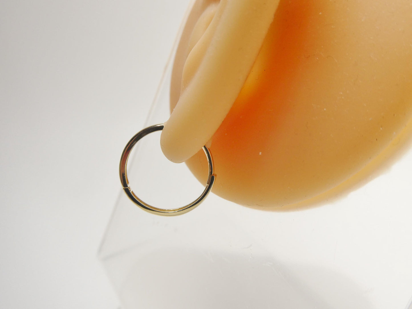 real 10k solid yellow gold plain polish 18mm hoop huggie earrings