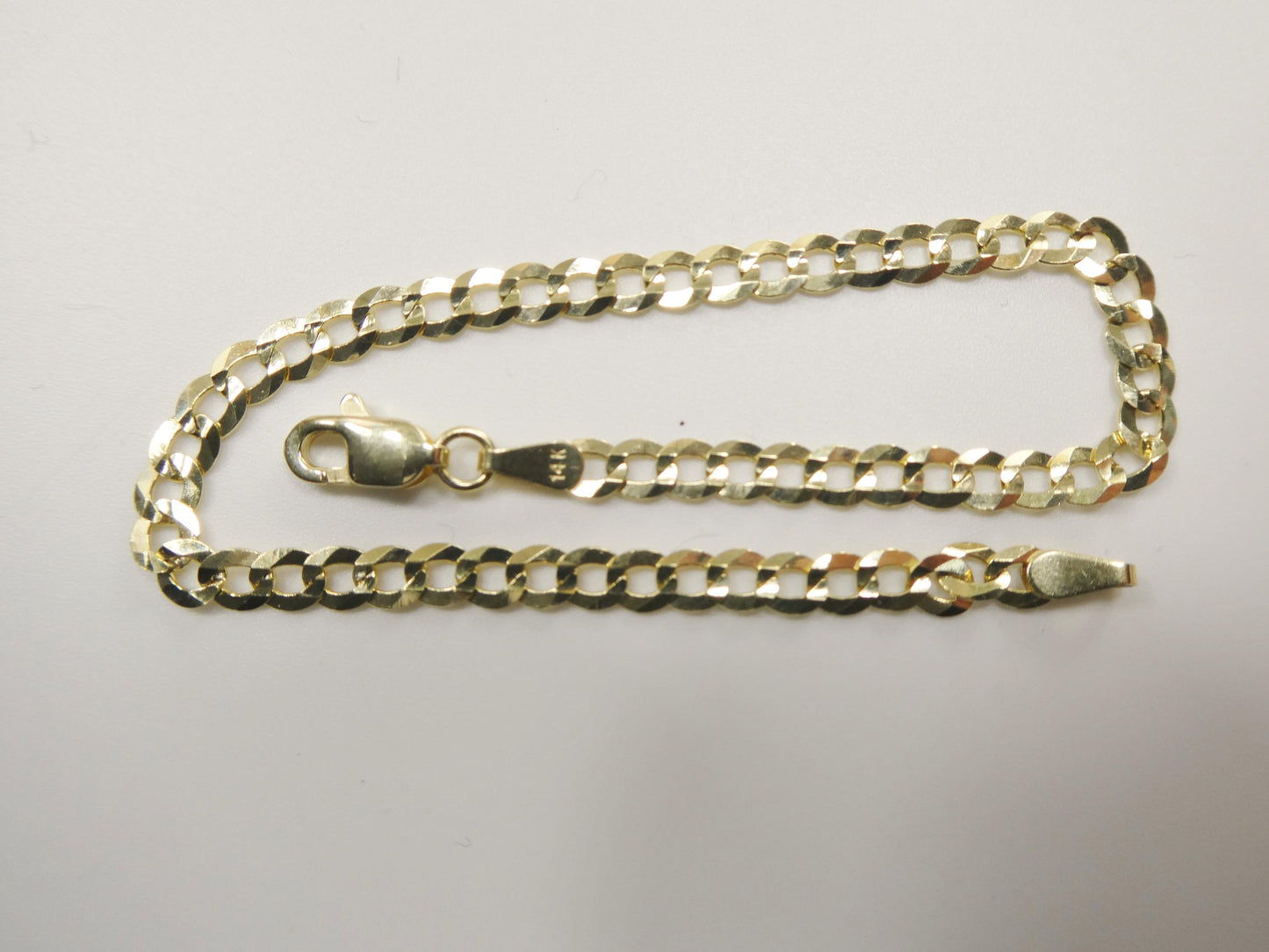 14k solid real curb 7 inch bracelet