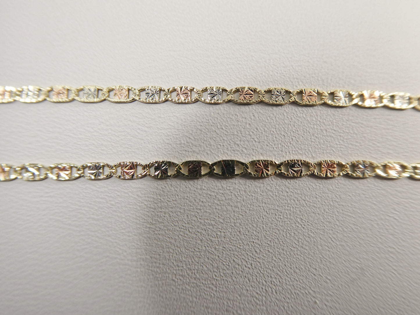 real 10k solid ladies tri color Valentino chain
