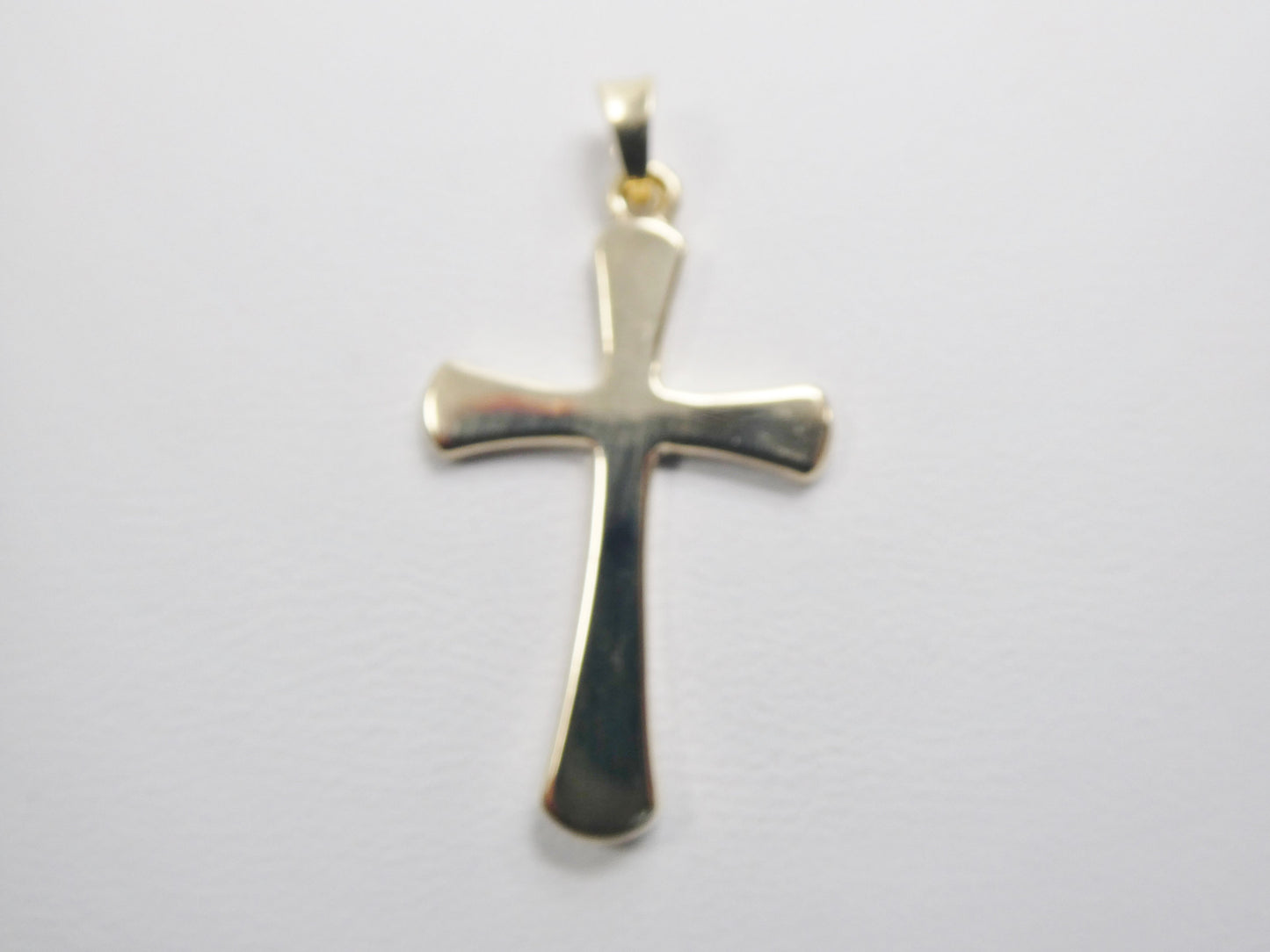 14k real solid yellow gold super polish cross pendent and robe necklace
