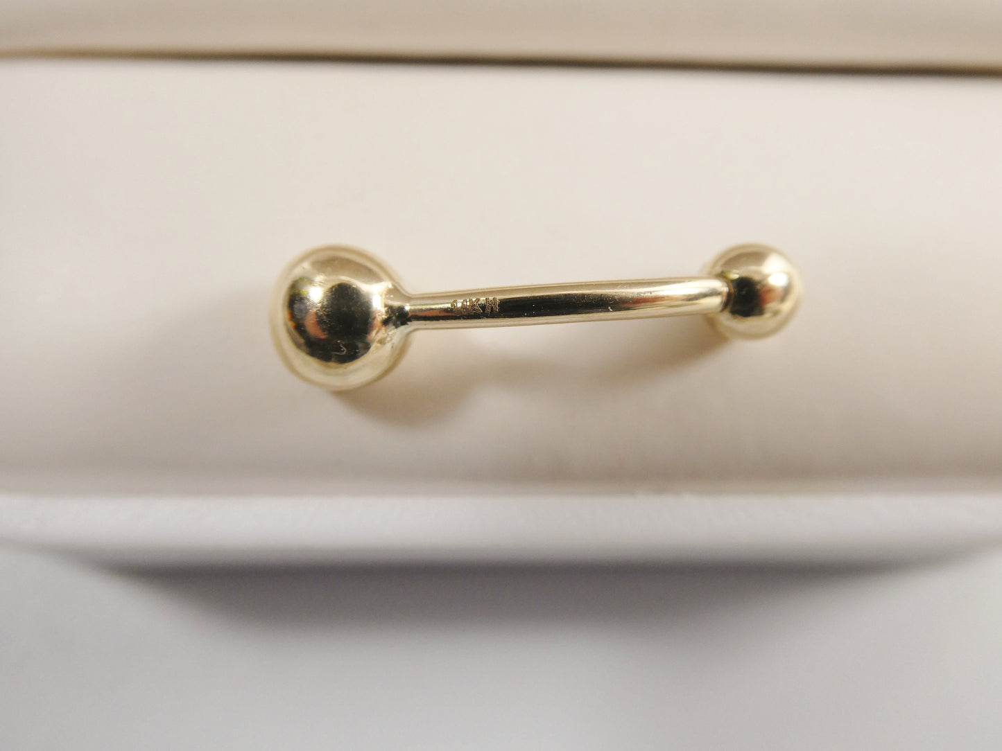 14k real solid yellow gold 5mm stone bezel setting belly button ring piercing