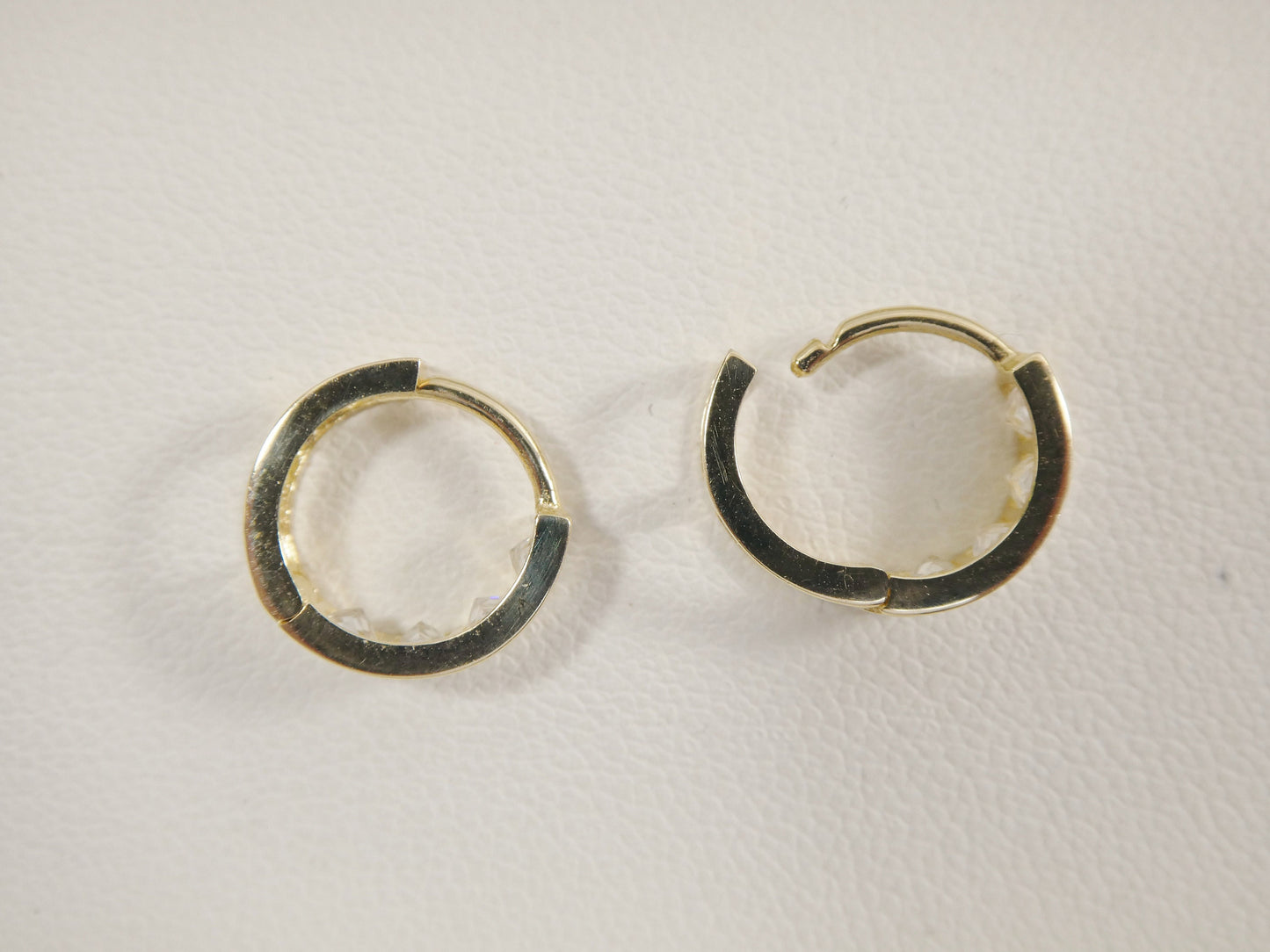 real 10k solid yellow gold small 10mm hoop huggie earrings