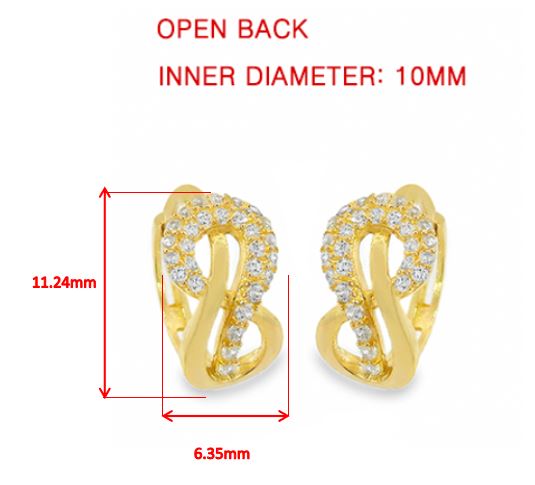 Real 10k Solid Yellow Gold Fancy Hoop Huggies Earrings