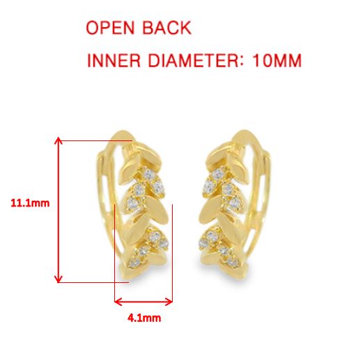 Real 10k Solid Yellow Gold Fancy Hoop Huggies Earrings