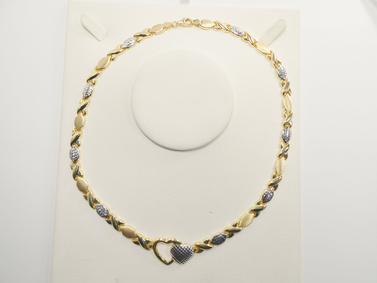 REAL 925 STERLING SILVER HUGS AND KISSES SET NECKLACE AND BRACELET