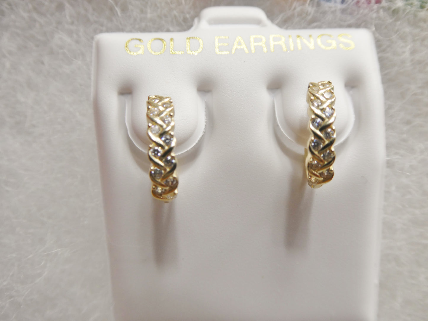Real 10k Solid Yellow Gold Fancy Hoop Huggies Earrings