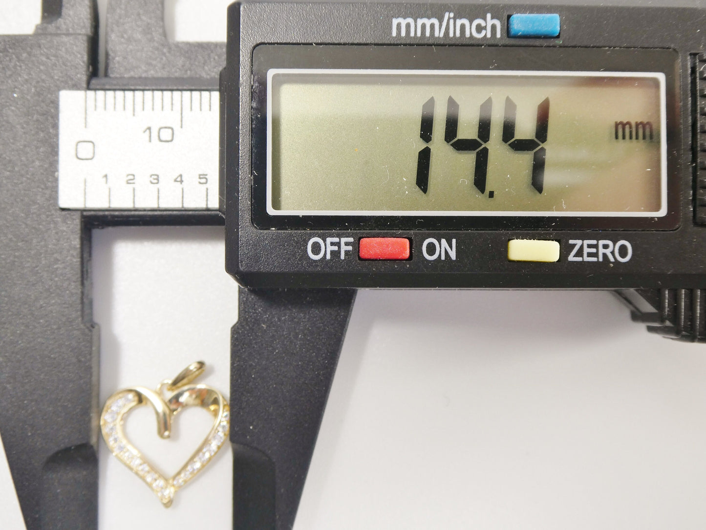 14k real solid yellow gold heart high polish charm pendent