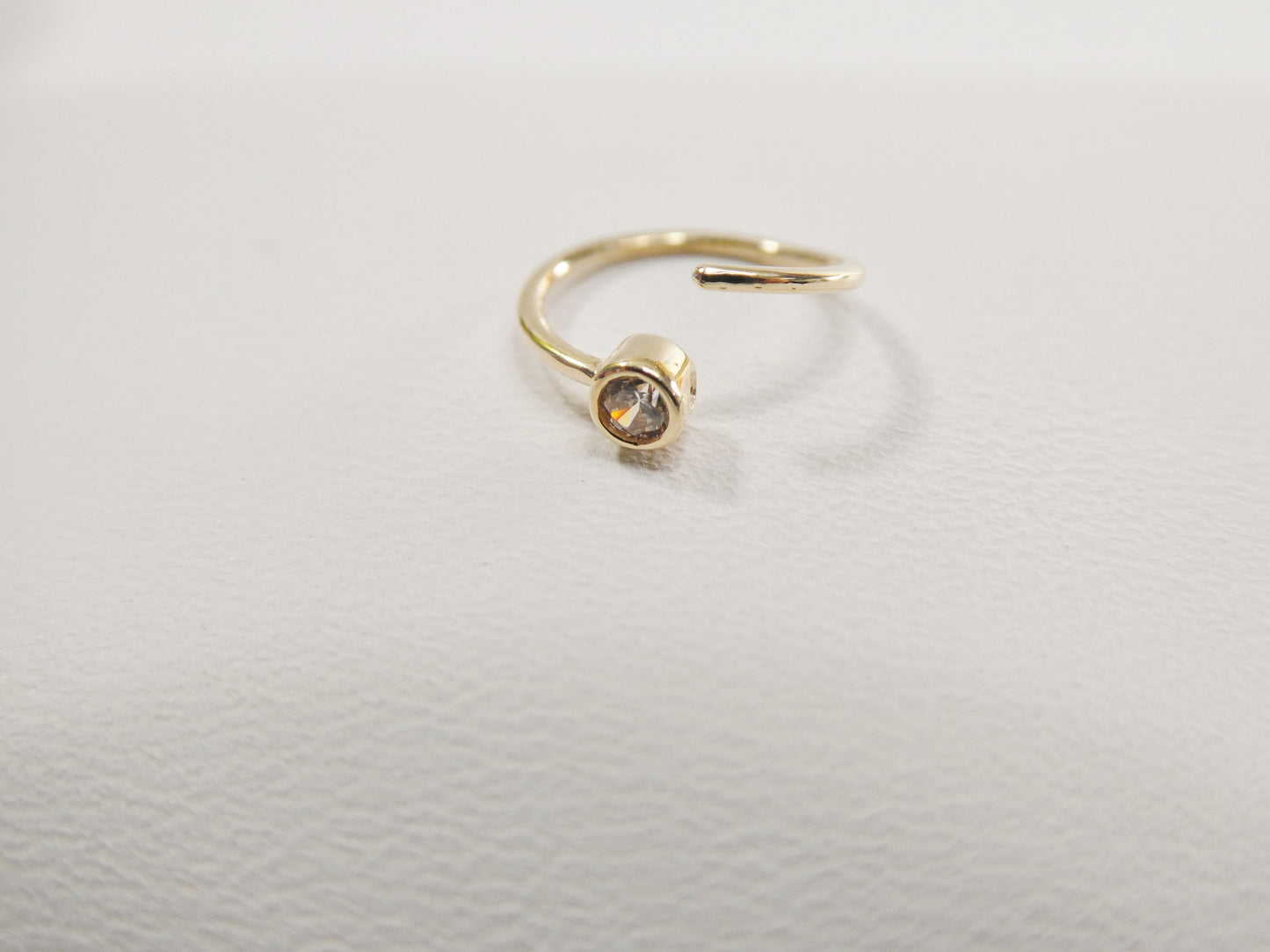 14k real solid yellow gold cz hoop earring cartilage daith ring piercing