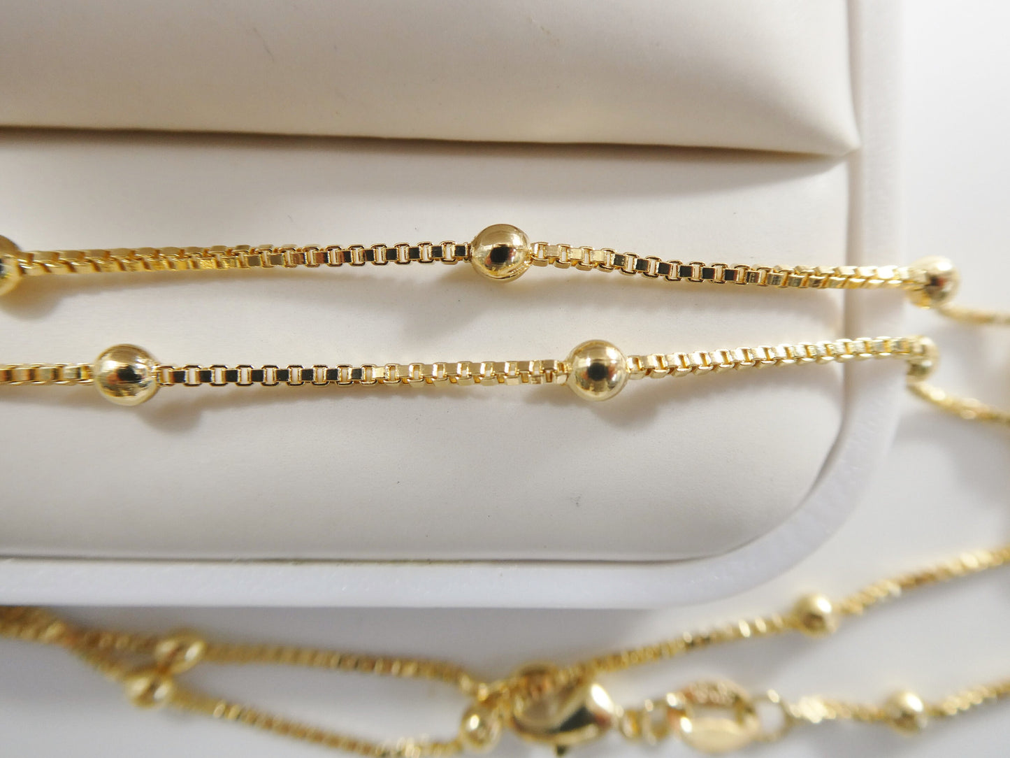14k gold filled yellow gold box ball chain necklace