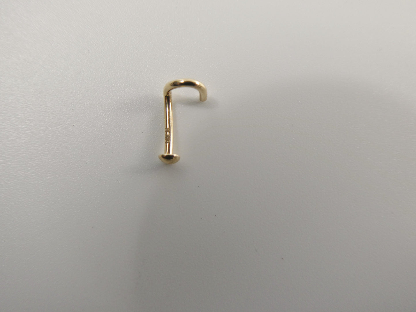 14k real solid yellow gold twist plain flat ball nose ring