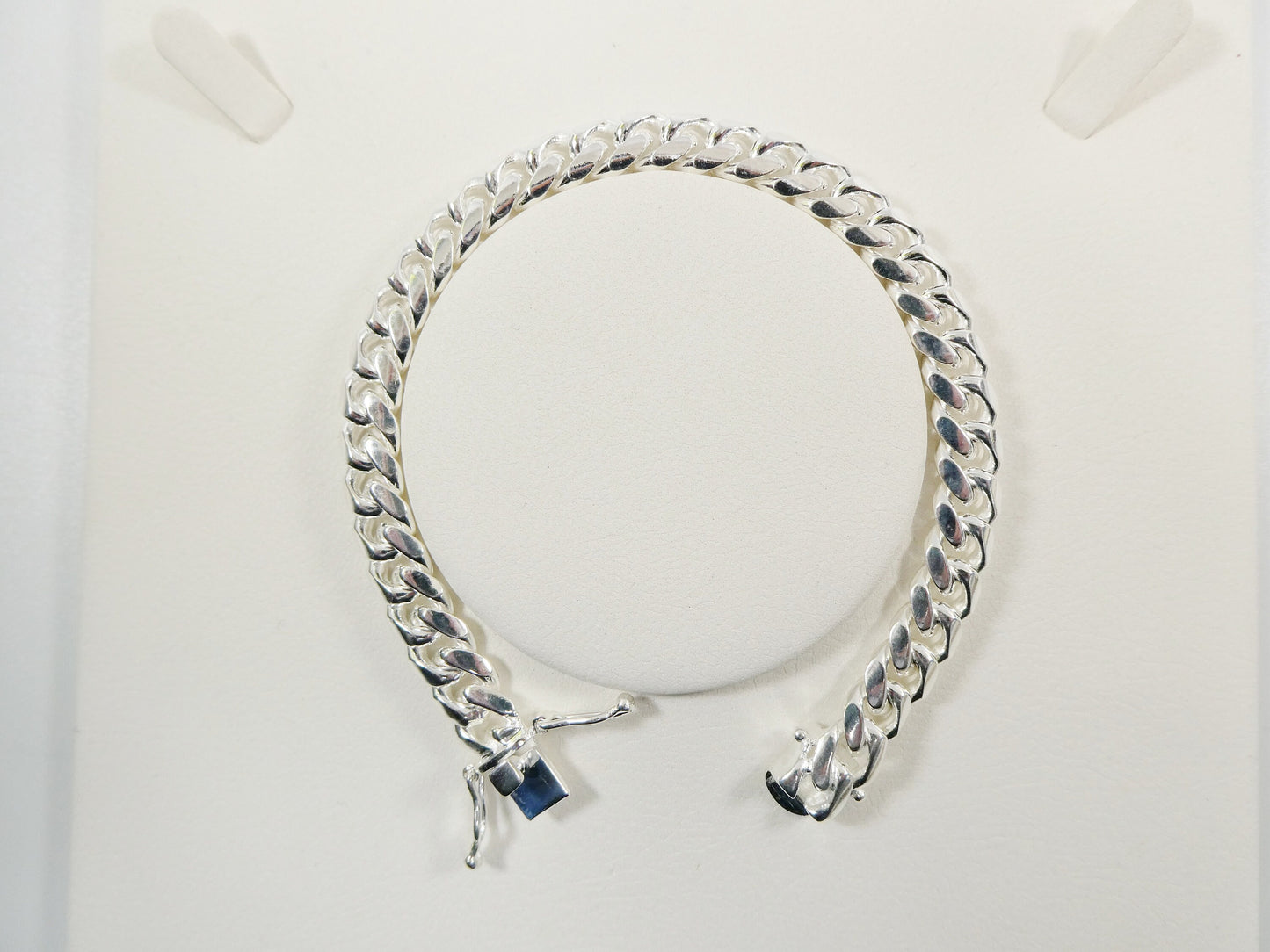 10mm real Miami link solid 925 sterling silver men bracelet safety box lock