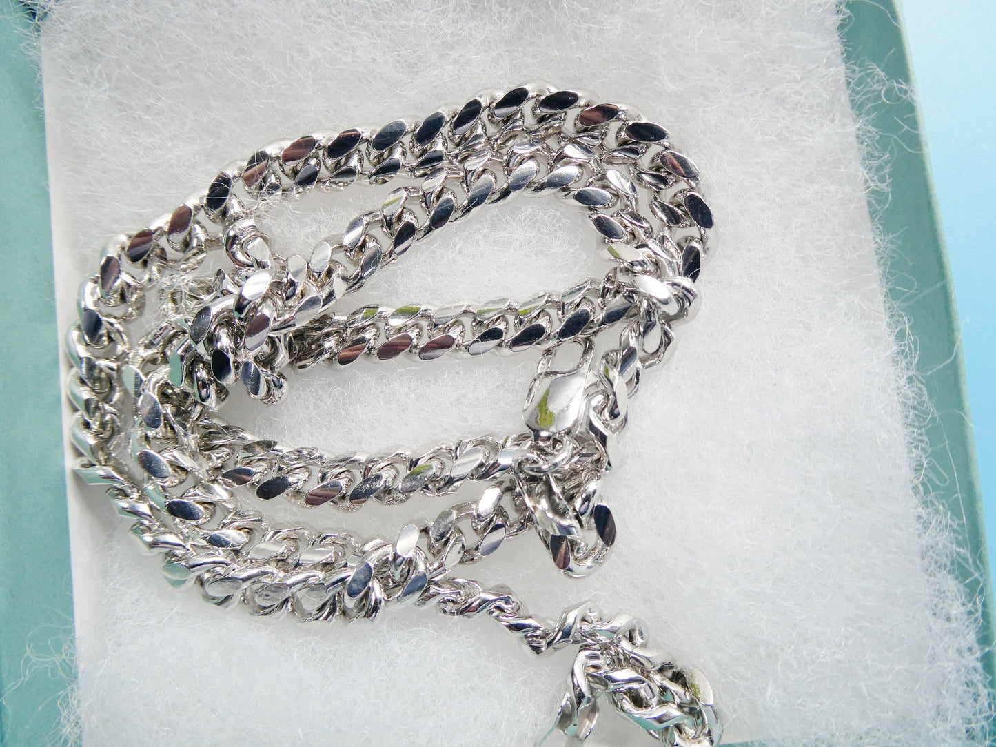 real 925 sterling silver 7mm solid link bracelet