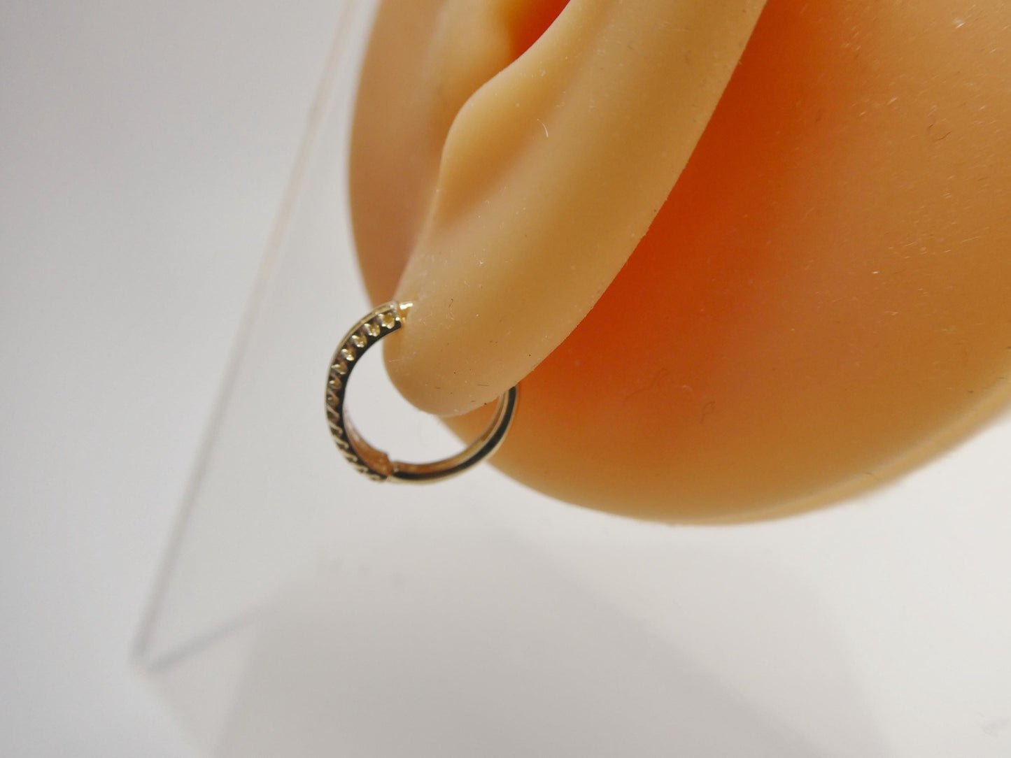 real 10k solid yellow gold designer hoop huggie earrings