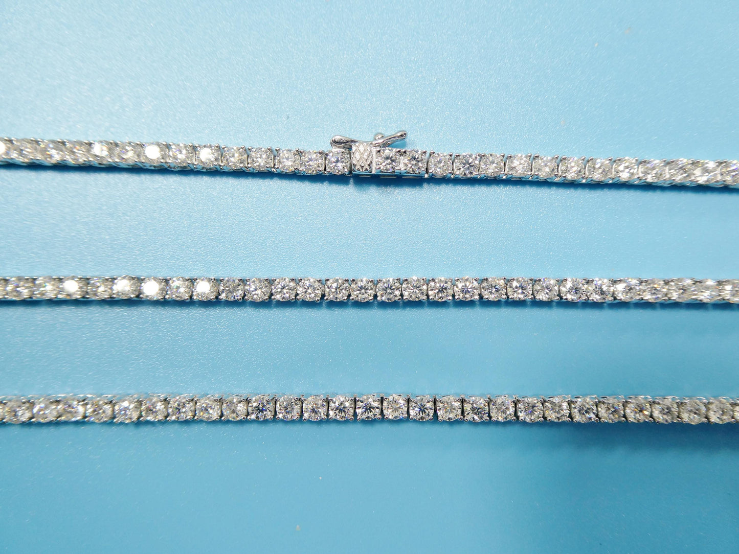 real 925 sterling silver 3mm moissanite tennis bracelet/necklace