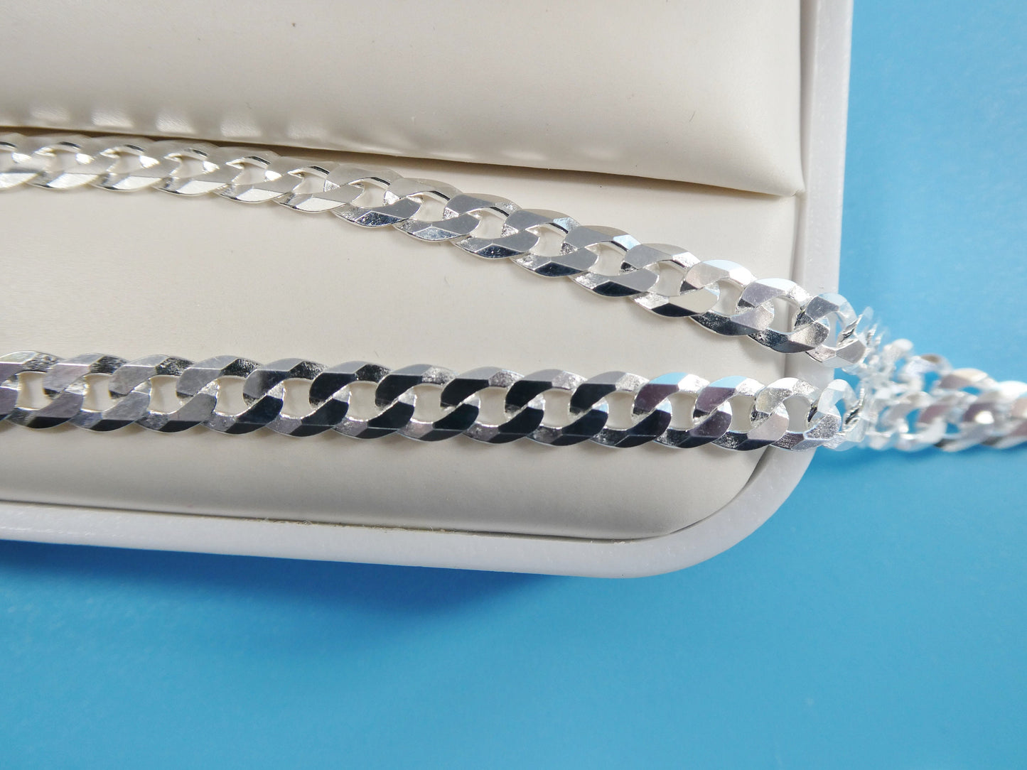real 925 sterling silver 4.50MM Italian solid chain lobster lock clasp