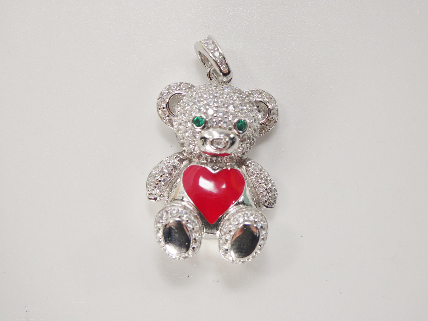 925 sterling silver enamel color teddy bear pendent charm