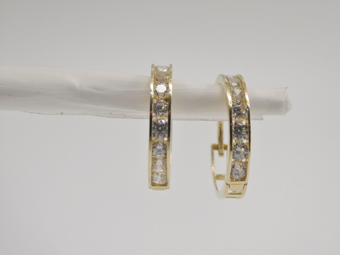 real 10k solid yellow gold large hoop huggie earrings
