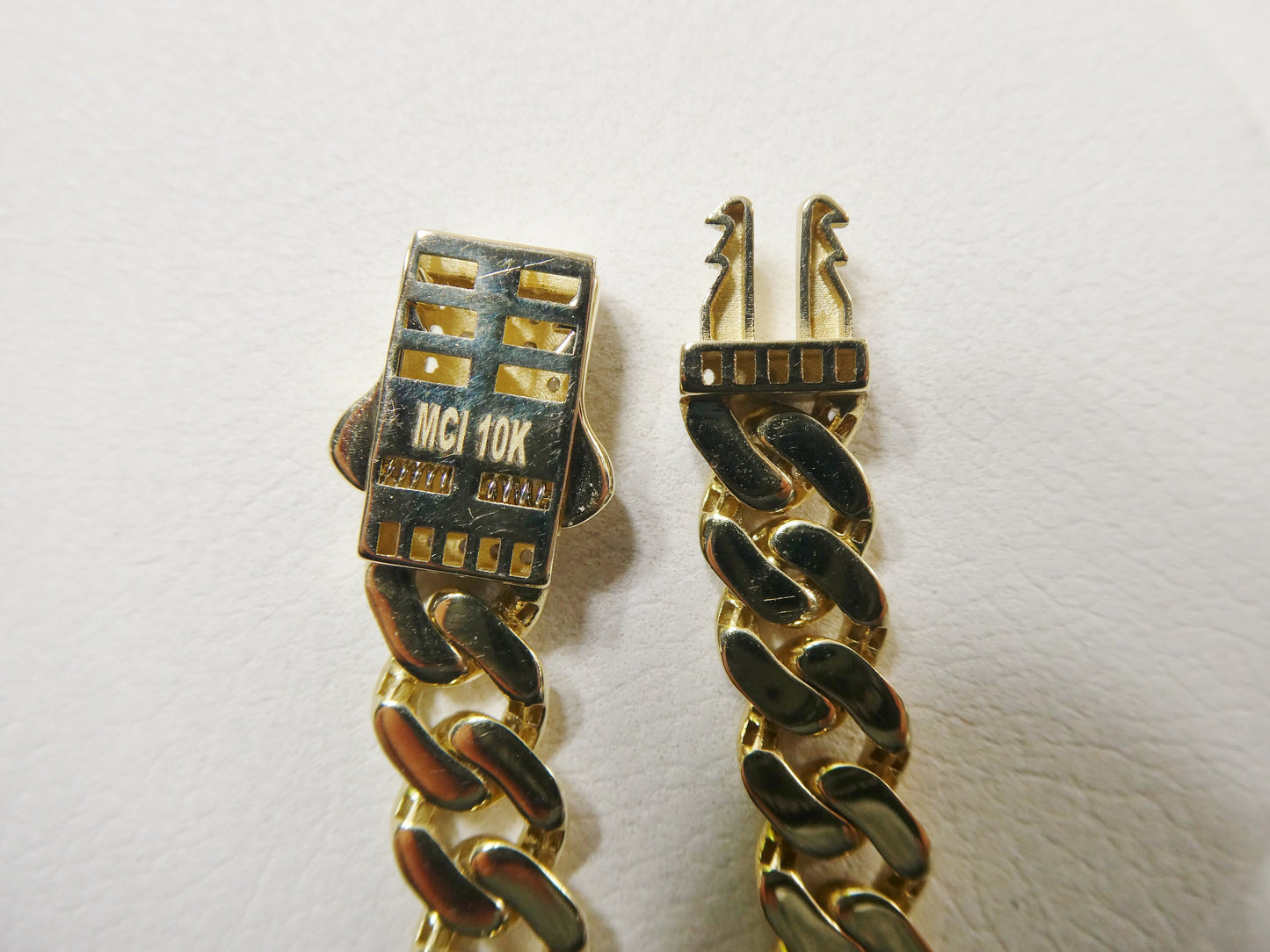 real 10k solid yellow gold 7mm Monaco necklace