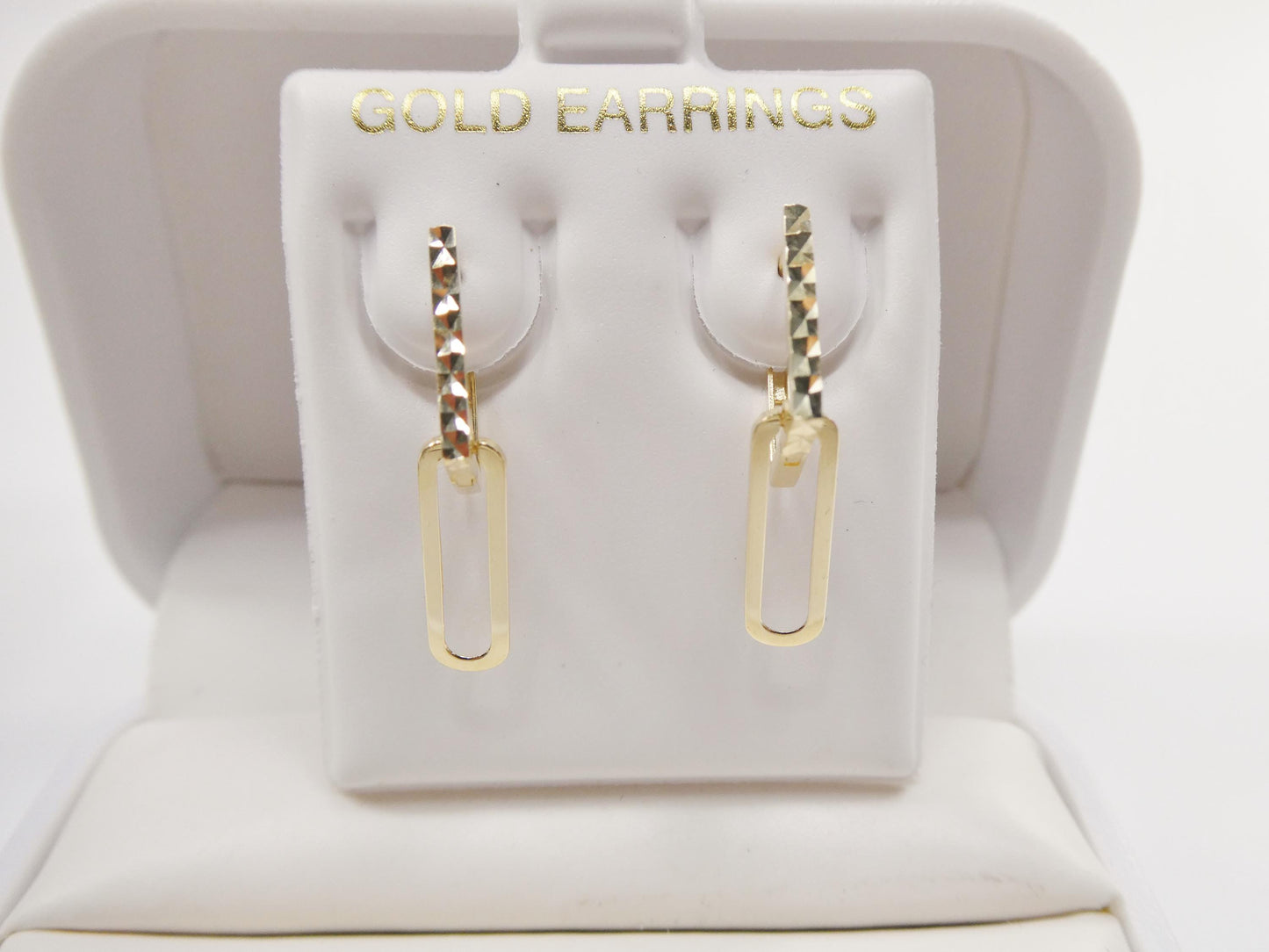 real 10k solid yellow gold designer hoop huggie earrings