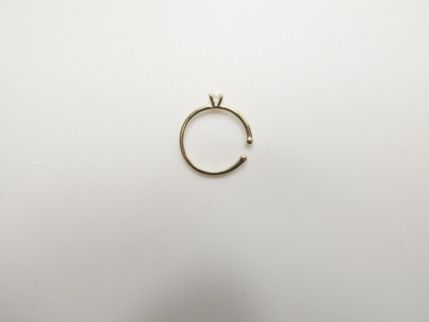 14k real solid yellow gold cartilage nose ring body ring piercing