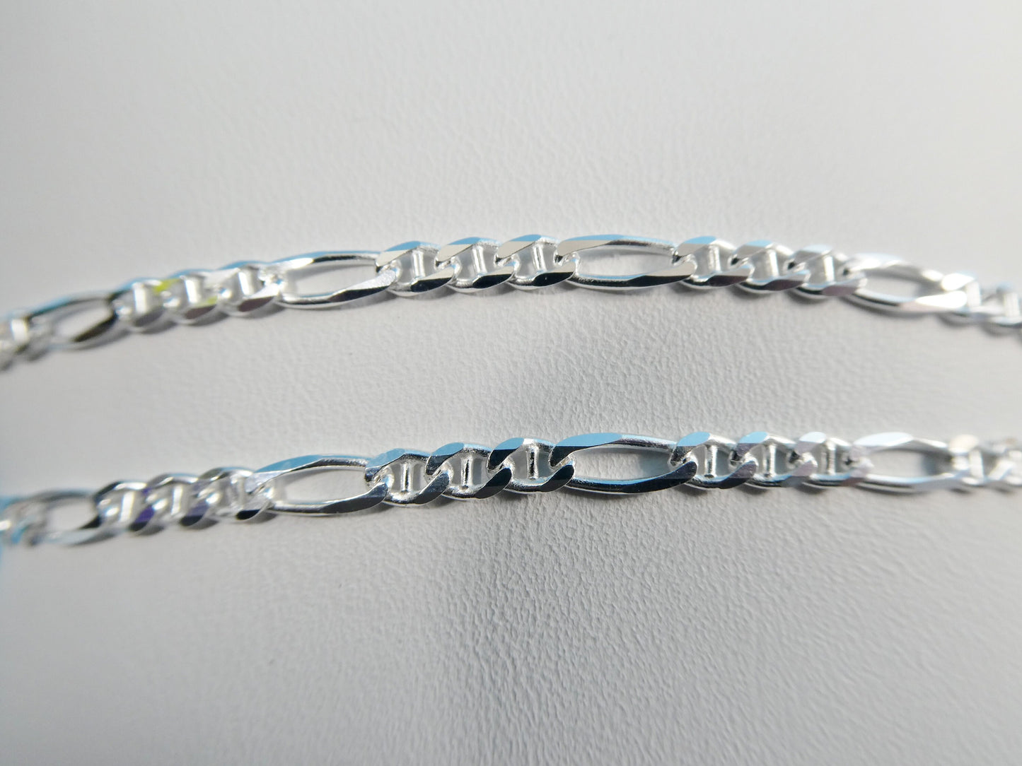 new style real 925 sterling silver 3MM Italian figaro / mariner solid chain lobster lock clasp