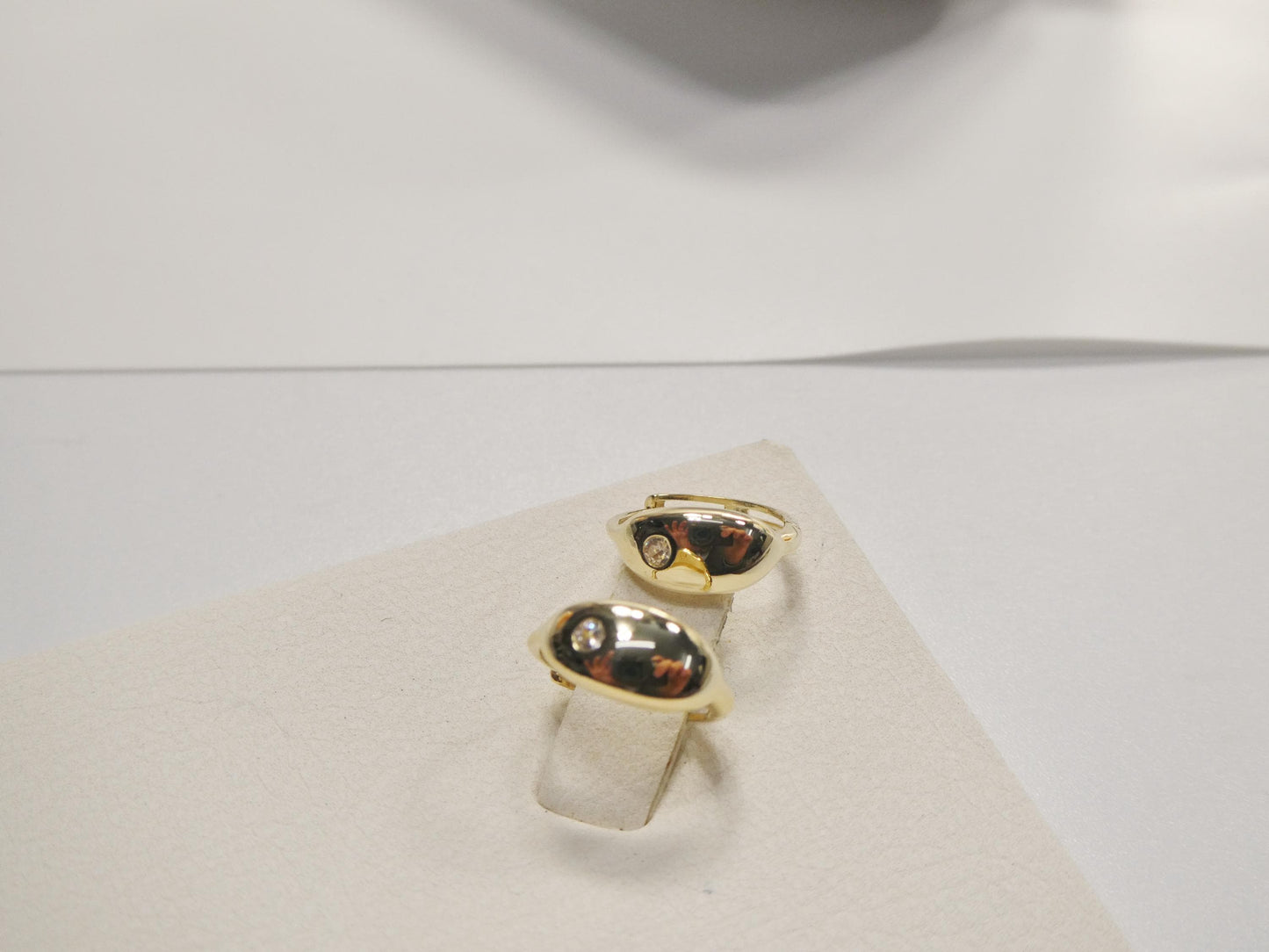 real 10k solid yellow gold designer polish hoop huggie earrings