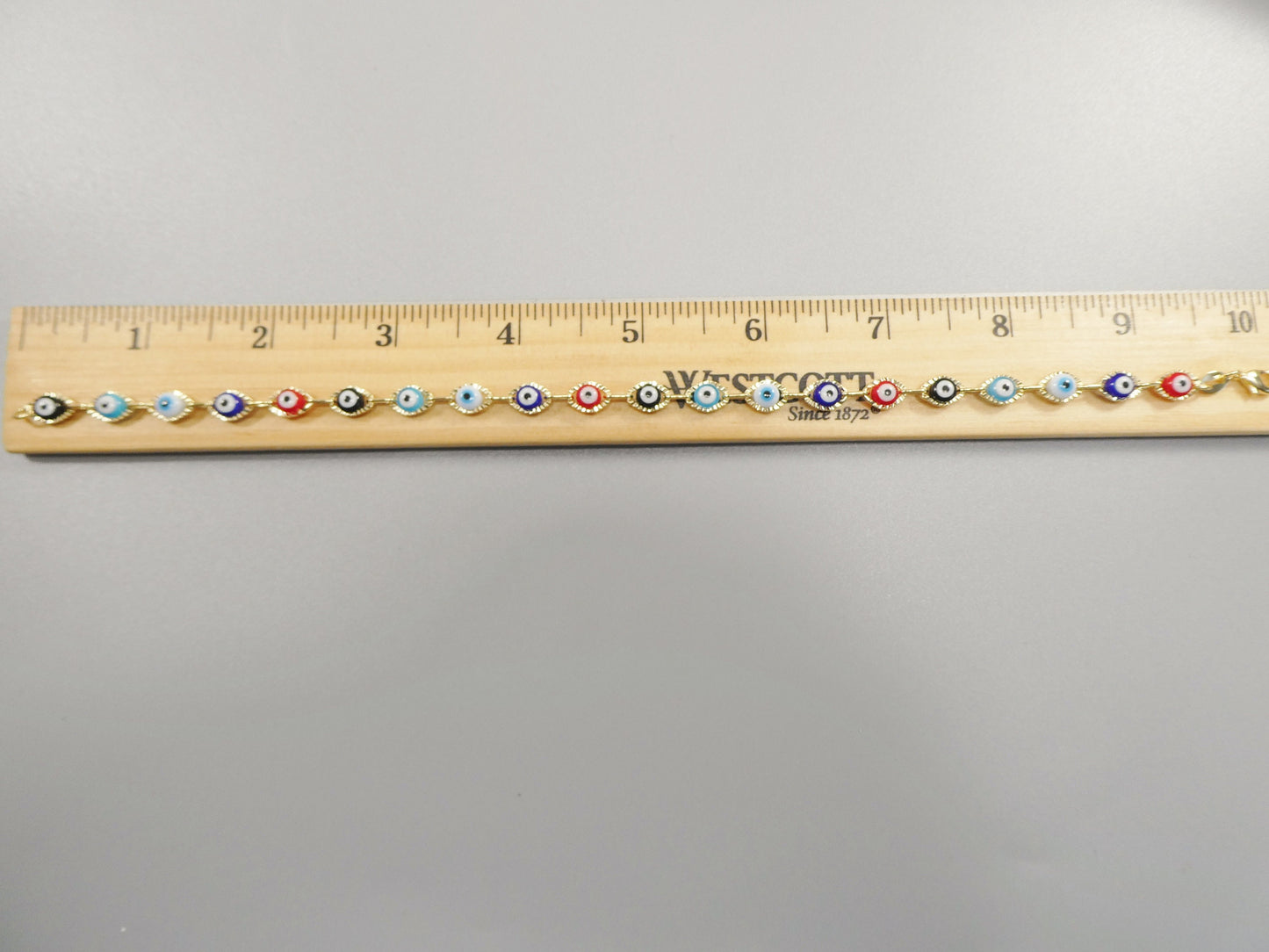 10 inch evil eye 18k gold filled ladies anklet bracelet