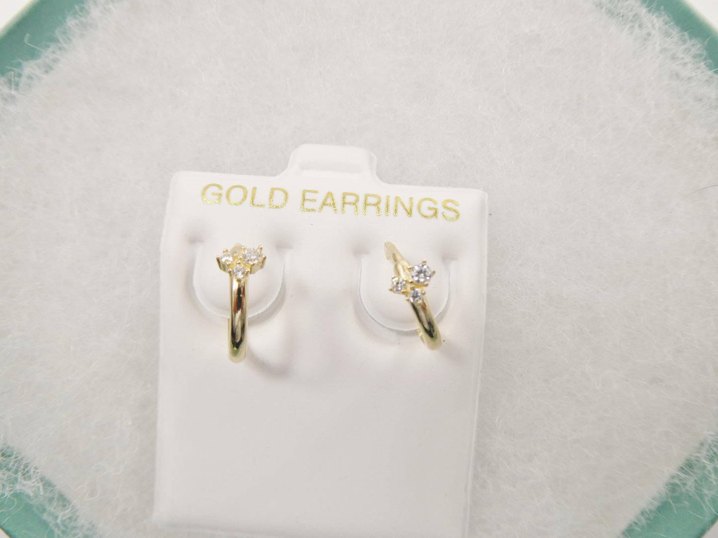 real 10k solid yellow gold designer hoop huggie earrings