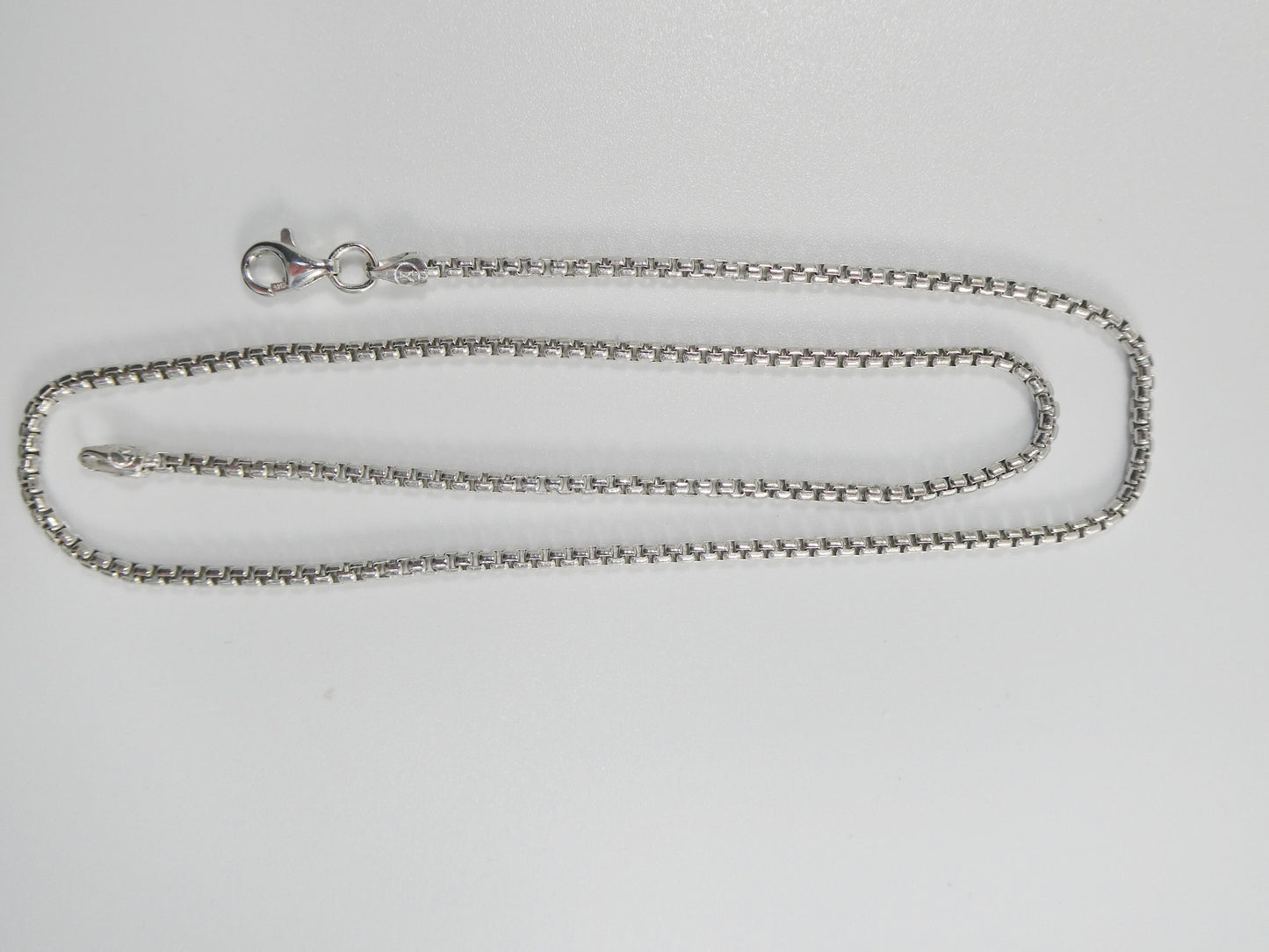 real 925 sterling silver round box chain 14k white gold tone finish