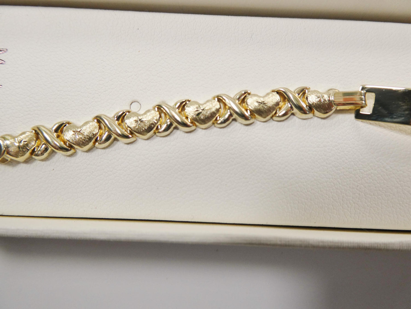 10k real solid yellow gold 6 inch heart baby ID bracelet