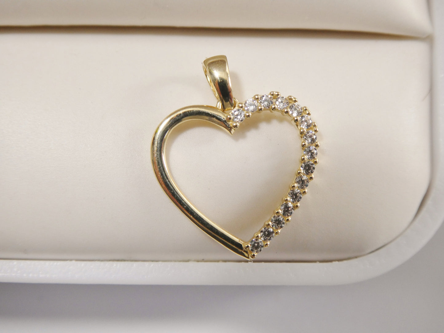14k real solid yellow gold heart high polish charm pendent