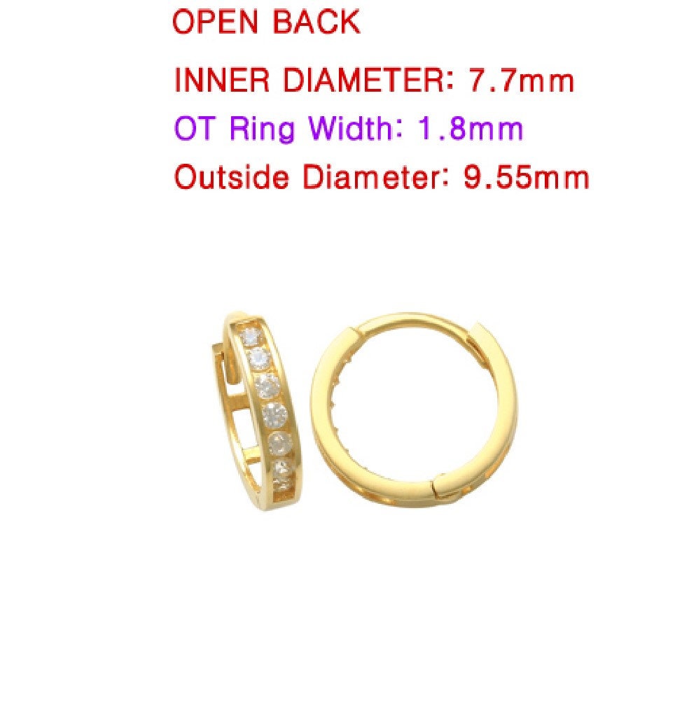 real 10k solid yellow gold earring / cartilage daith tiny hoop huggie earring